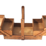 Golden oak sewing cart