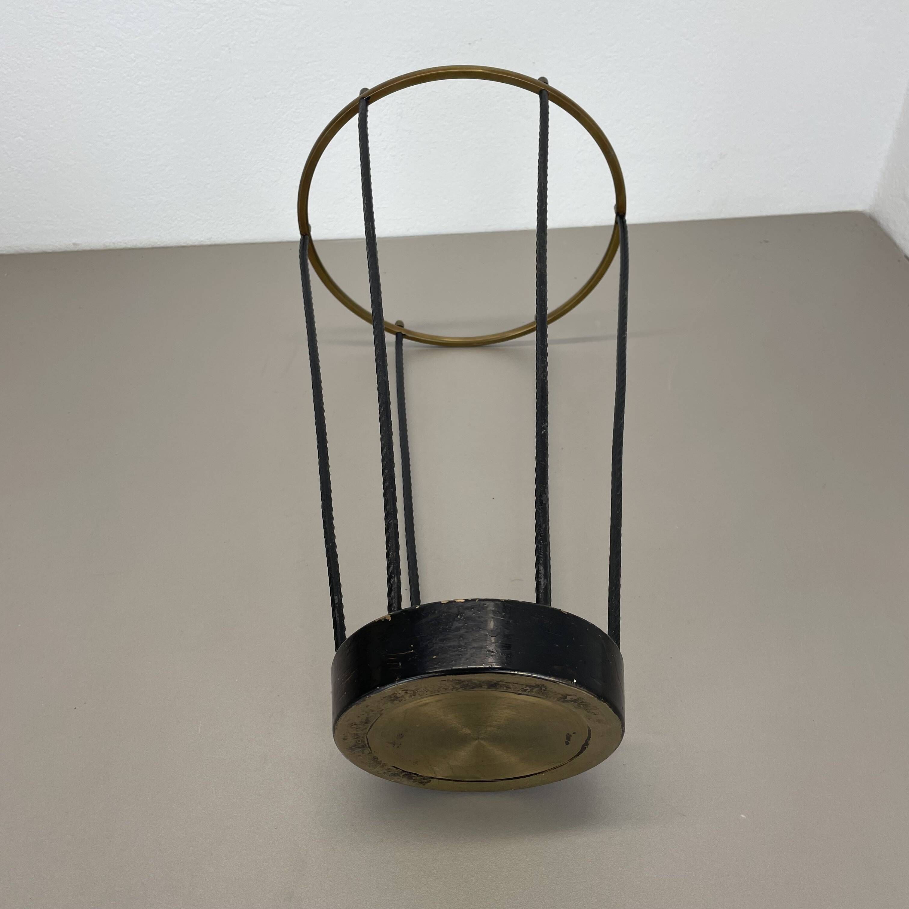 Midcentury Brass and metal BAUHAUS Style Umbrella Stand, France, 1950s