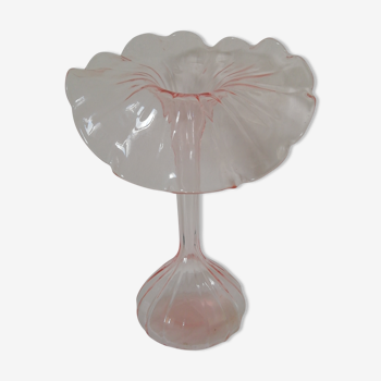 Vase en verre rose