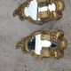 Pair of appliques in gilded bronze and Louis XV style mirror