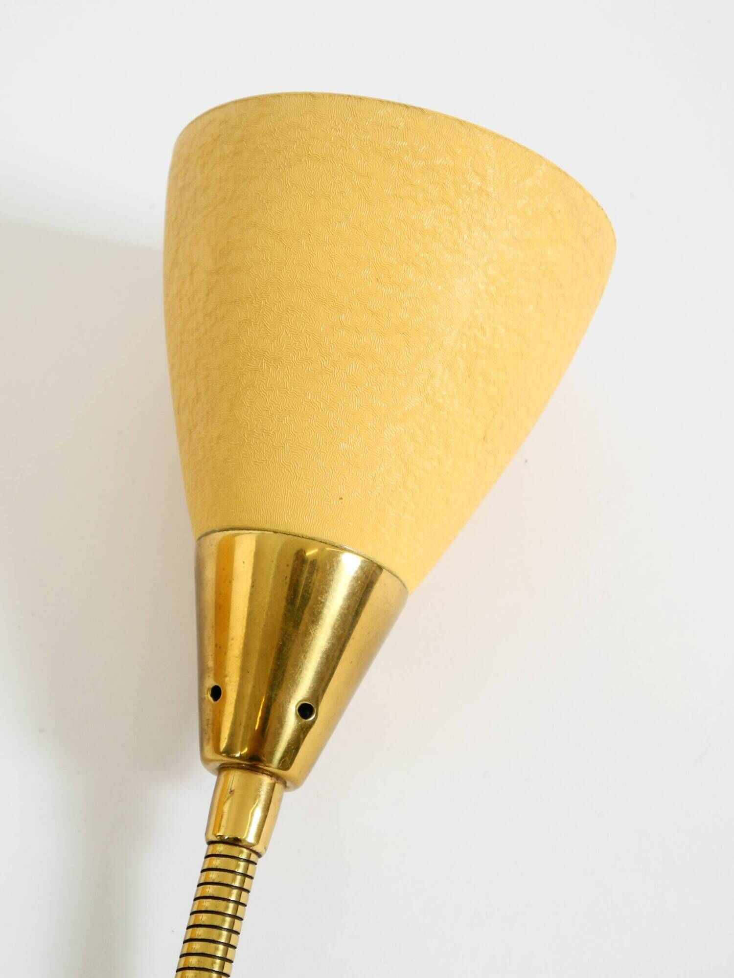 Mid Century unused brass wall lamp with double shade by Cosack Leuchten