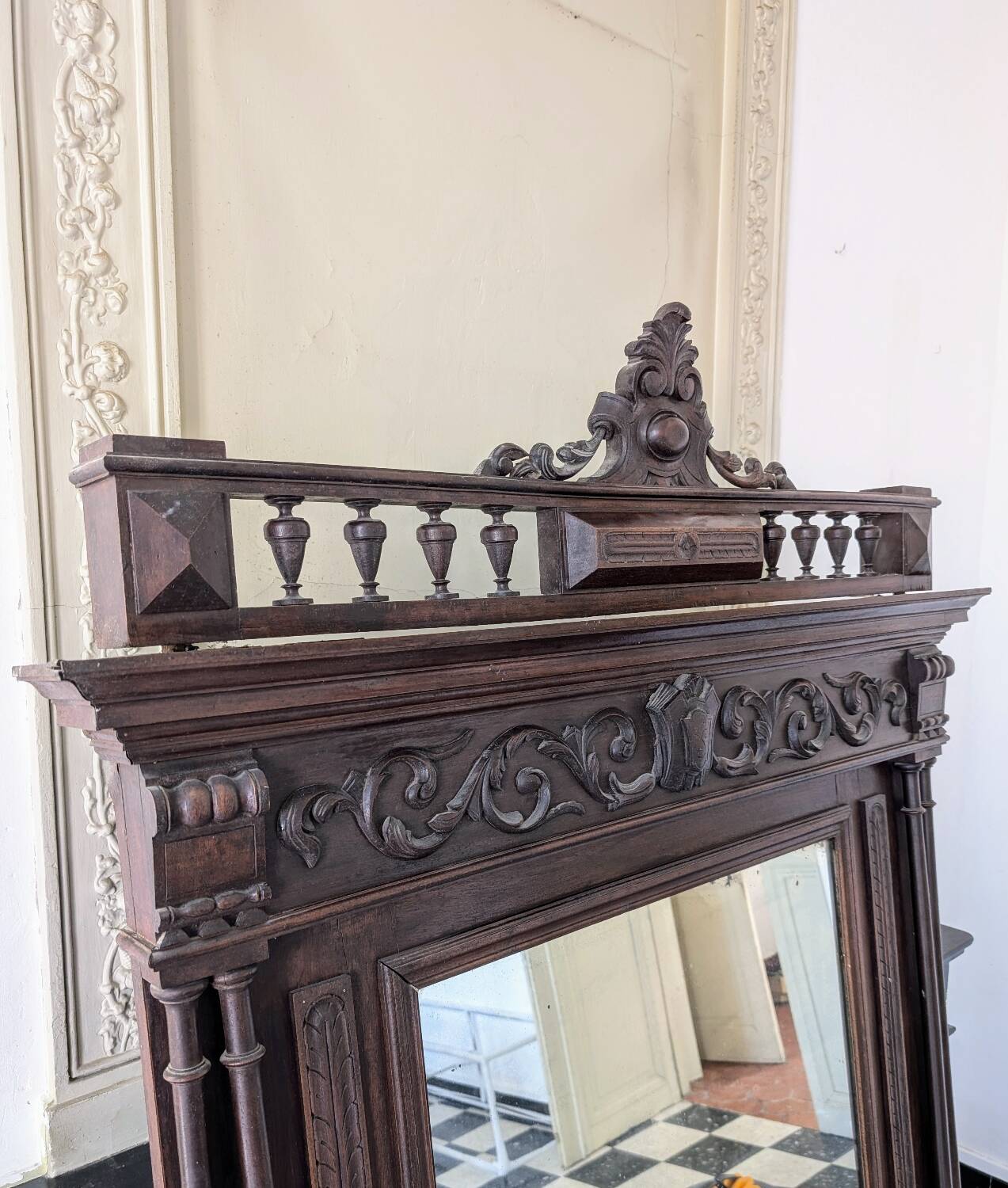 Large Henri II style mirror