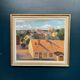 Large Original Swedish Oil on Panel – "Urban Landscape" by Wilhelm Matton – Signed – Dated 1947 – Framed – 83 × 73 cm (32.7 in × 28.7 in)