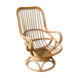 Bamboo rattan armchair