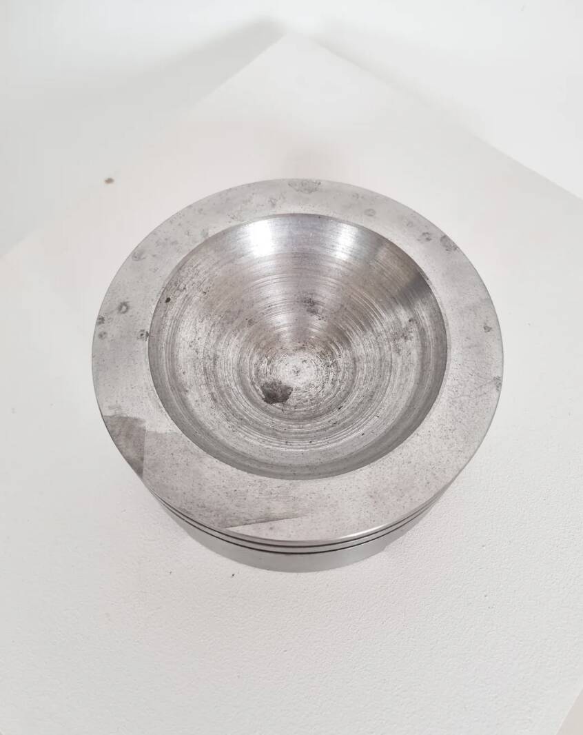 Brushed steel ashtray