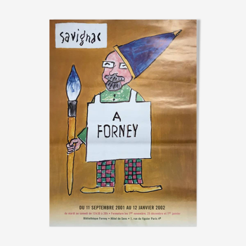 Affiche original Raymond Savignac à Forney 2002 - Petit Format - On linen