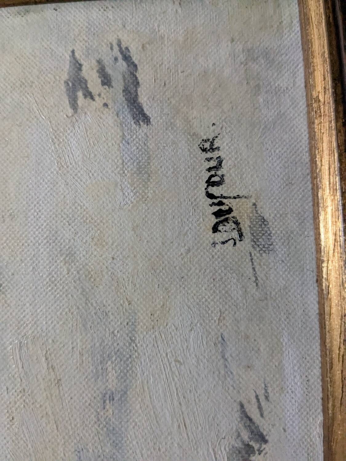 Snowy landscape painting