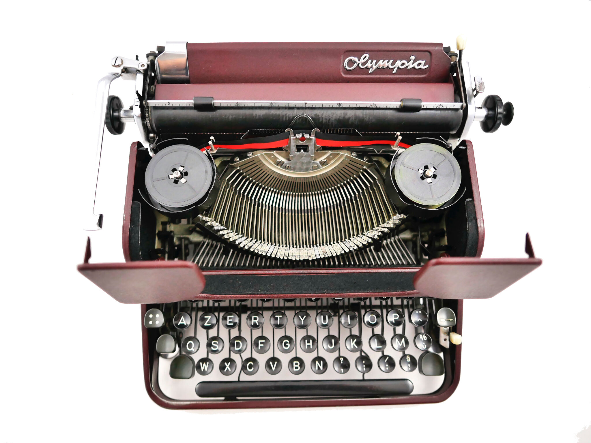 Olympia bordeaux revised typewriter with new ribbon