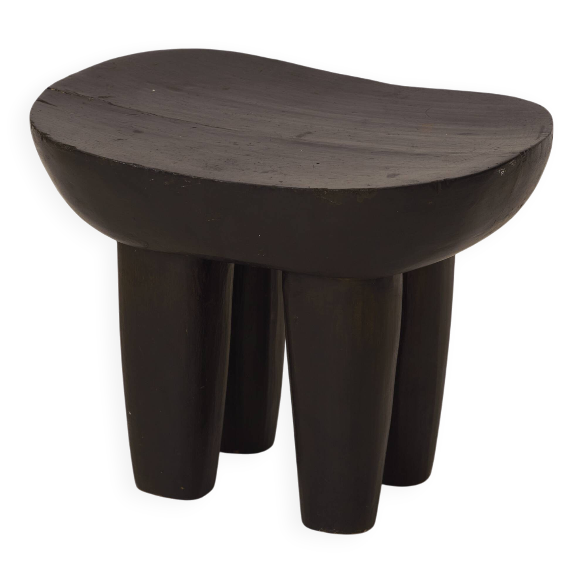 African monoxyle stool Senoufo black / vintage wenge