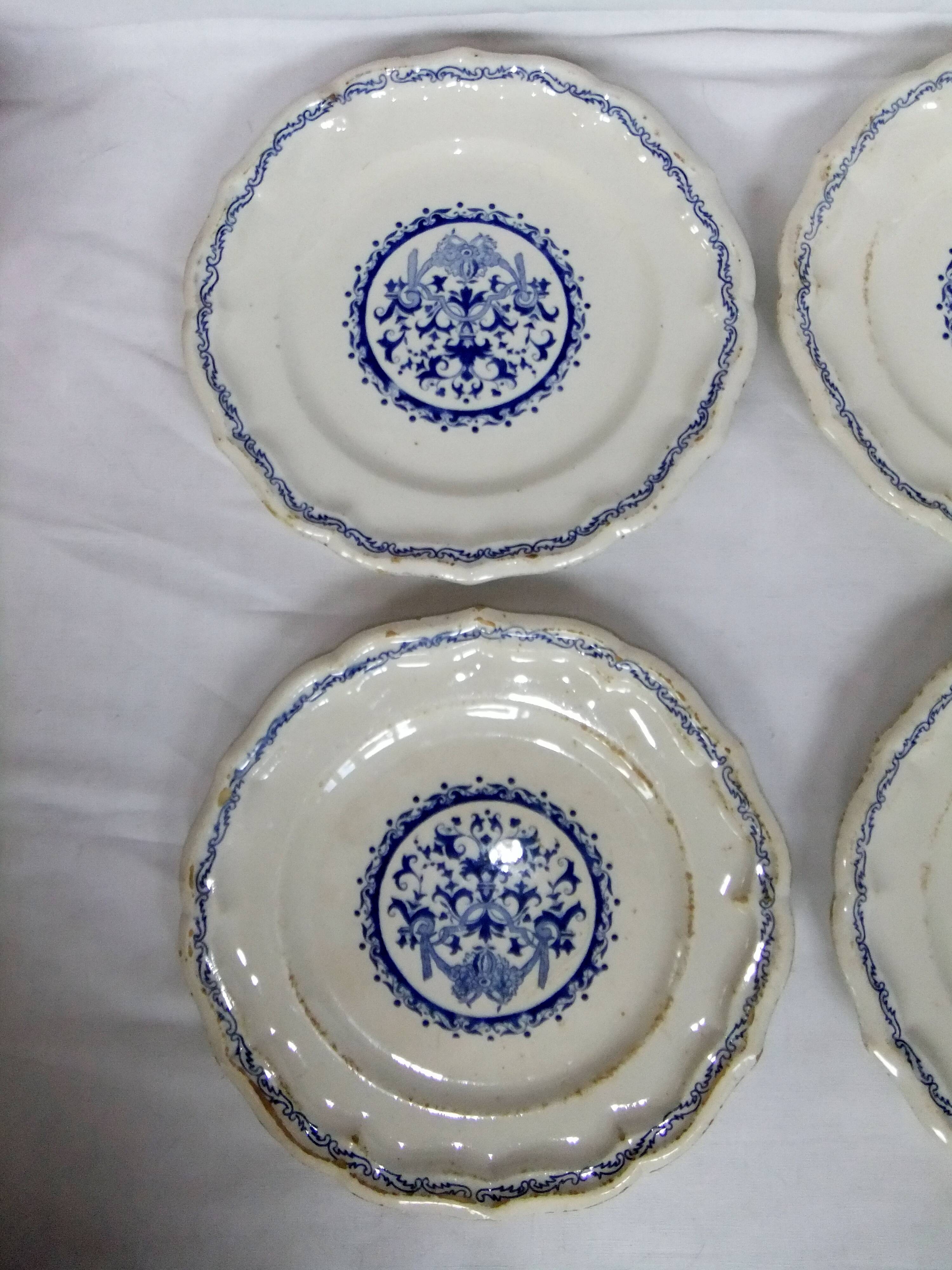 Plate Gien model Rouen stamp 1938 / 3 turns service table collection