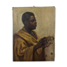 Peinture de la fin du XIXe siècle d’un homme par W. Wahaf