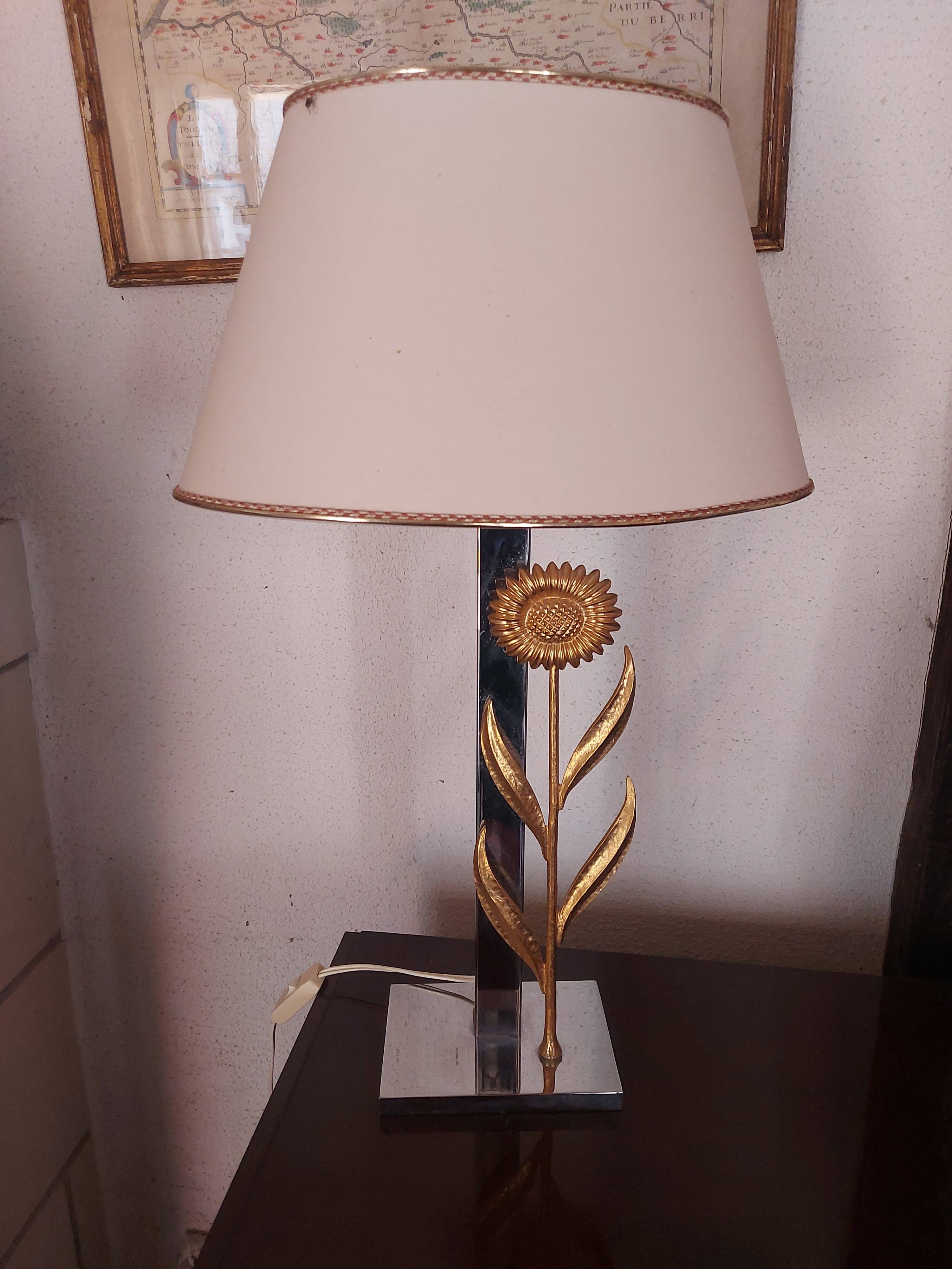 Lampe fleurs de tournesol design années 80's