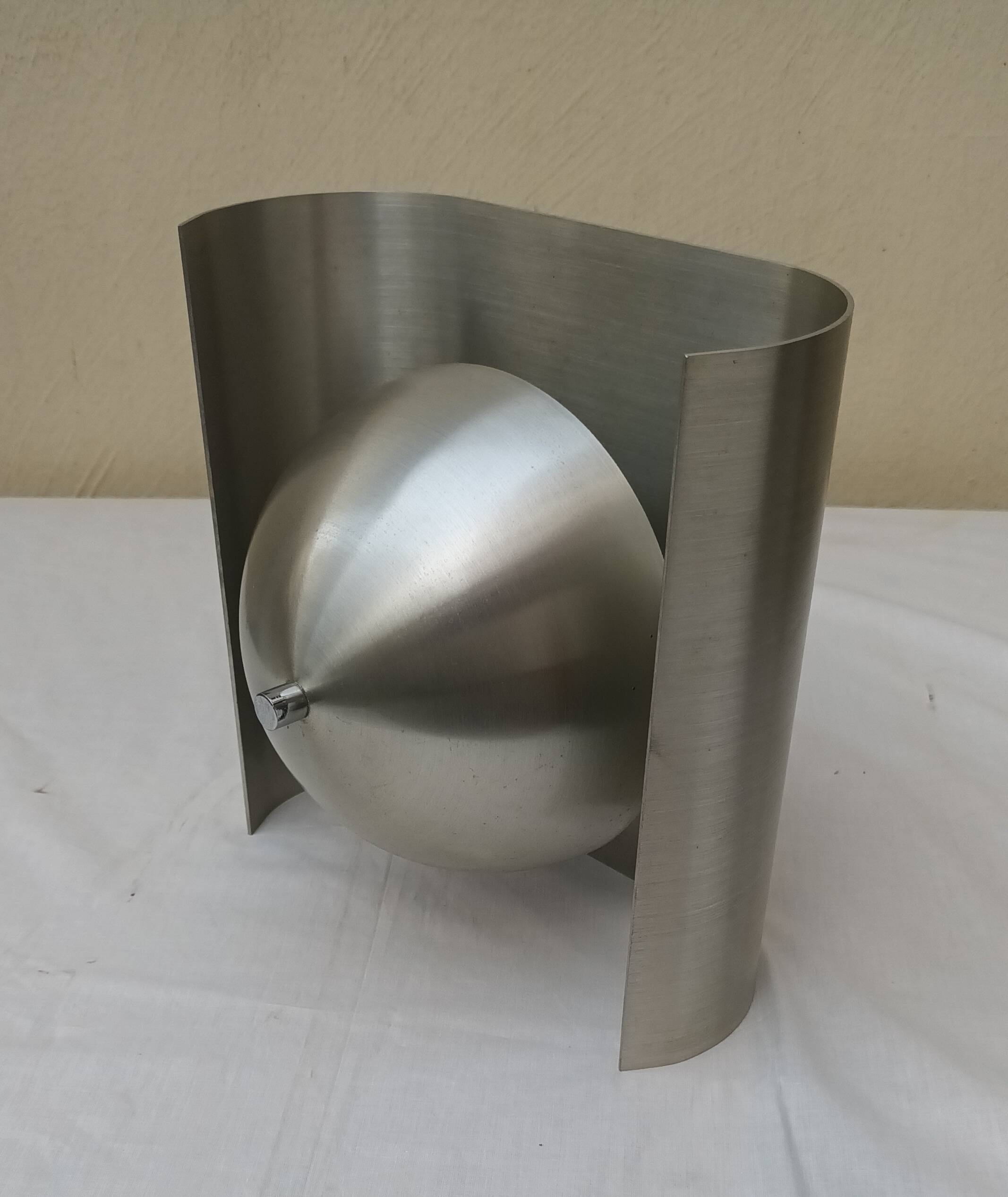 Space Age wall light in brushed aluminium from the 1970s.