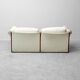 Vintage 2-seater sofa in beige and brown fabric, 1970s modernist