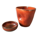 Tasse à thé et coupelle en grès émaillé