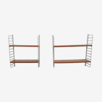 Set of two book shelves in the style of string, sweden 1950's