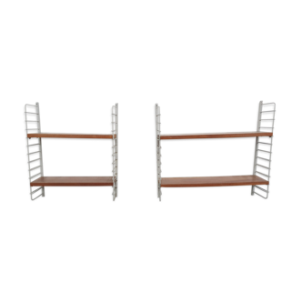 Set of two book shelves in the style of string, sweden 1950's