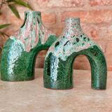 Medium varnished blue artisanal vase