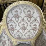 Pair of shepherdess armchairs in Louis XVI 1900 style