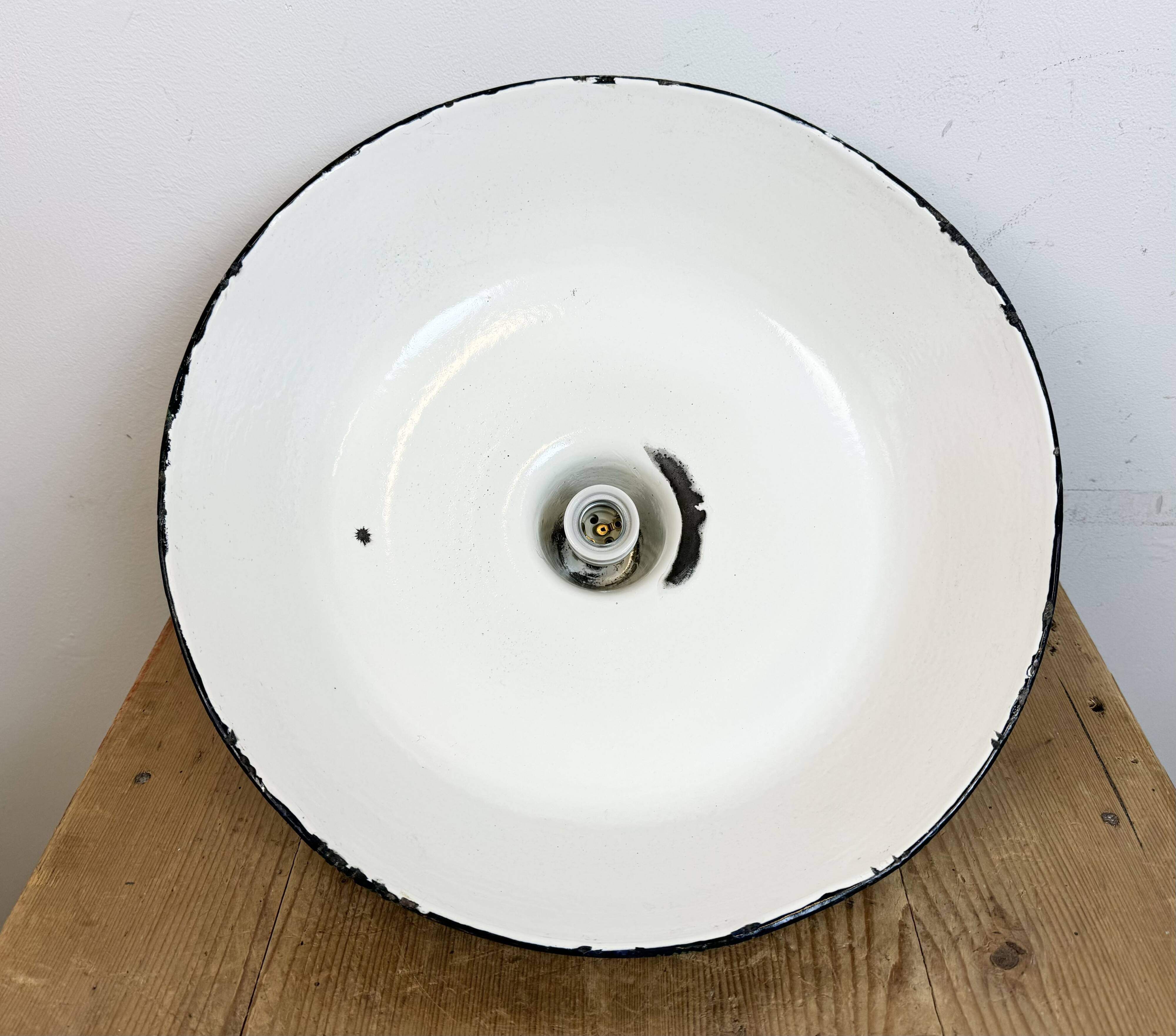 Industrial Green Enamel Factory Pendant Lamp, 1960s