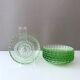 Art Deco glass bowl, 6 pieces, pastel green, bowl, dessert