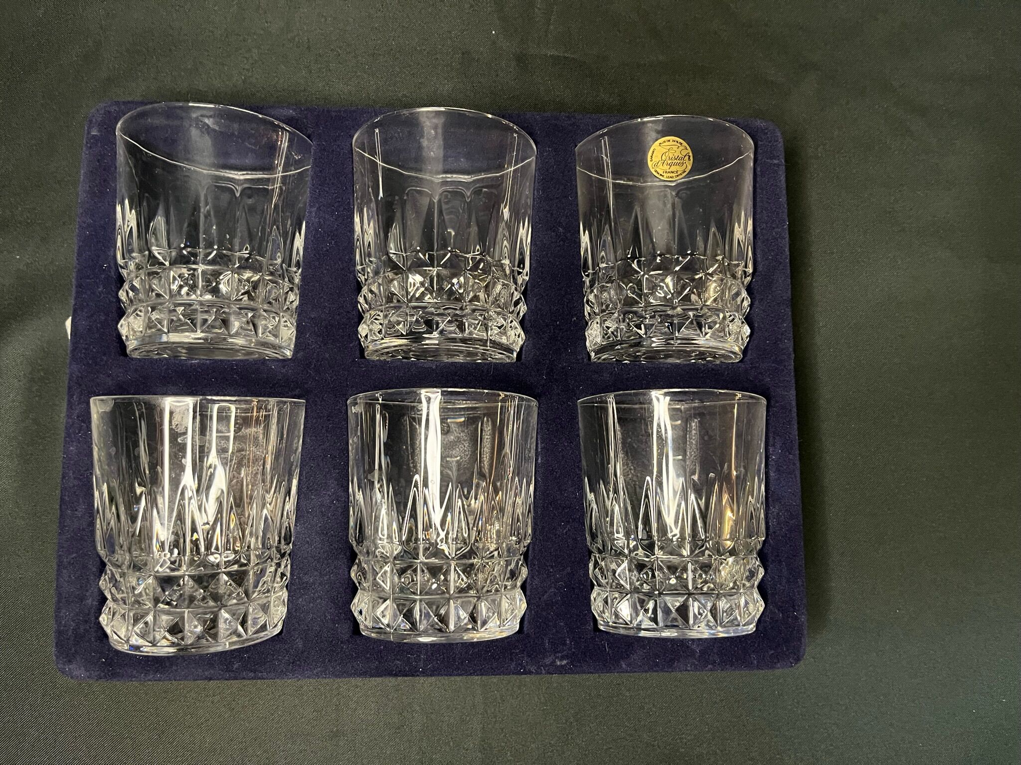 Six crystal glasses of Arques model Villandry XXth