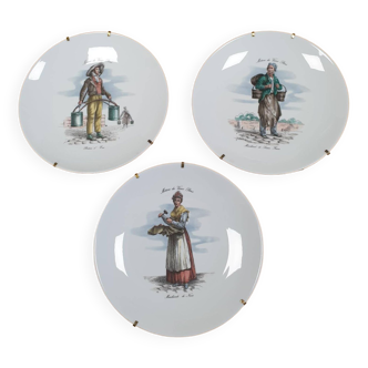 SET OF 3 LIMOGE PORCELAIN WALL PLATES