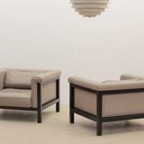 Paire de fauteuils de Jules Wabbes, Livourne-Série 800 Luxe édité par Bullo