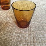 Series of 10 amber glasses