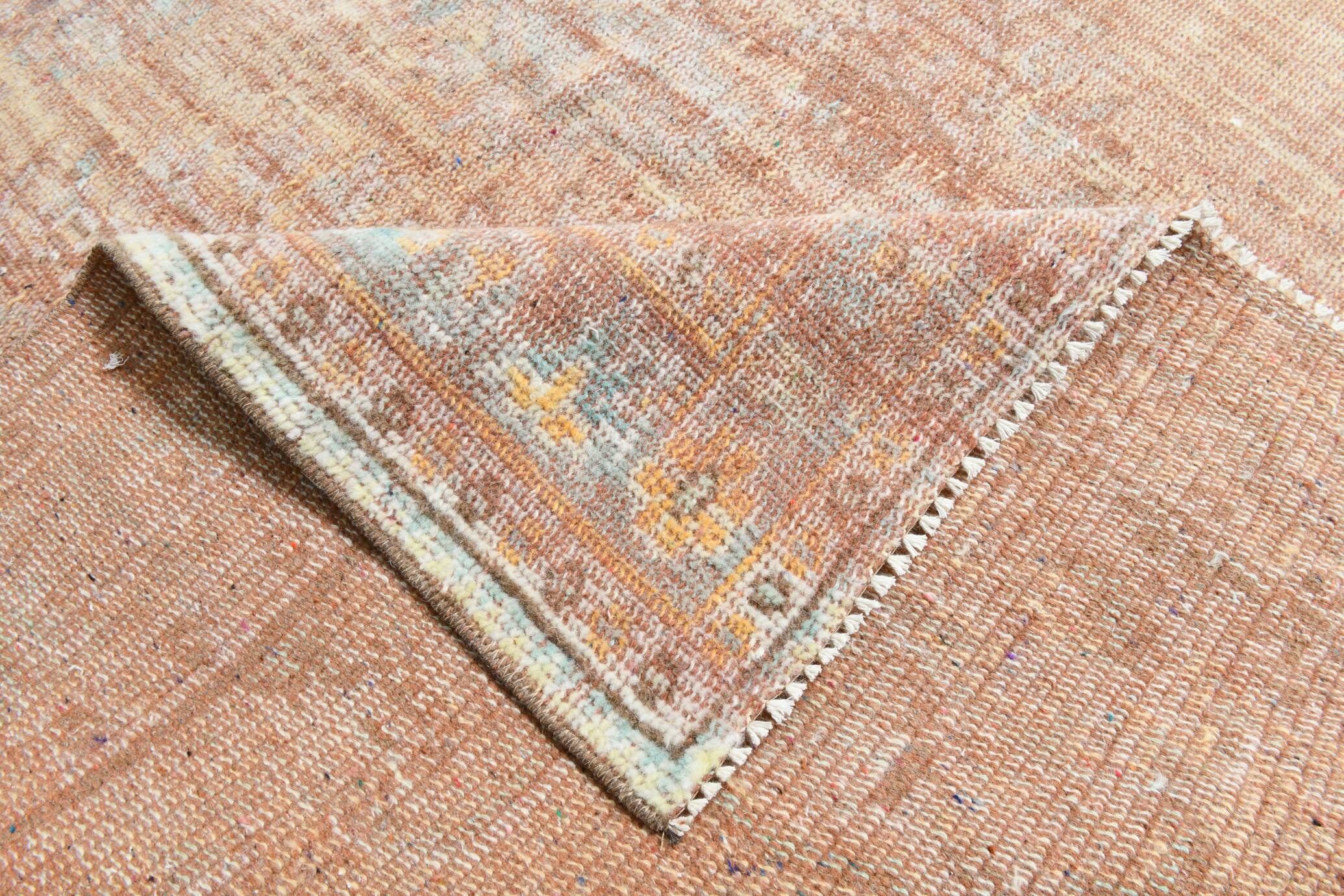 5x9 Peach & Blush Pink Oushak Vintage Rug, 164x267 Cm