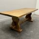 Grande table à manger de monastère vintage en chêne blond français, années 1960.