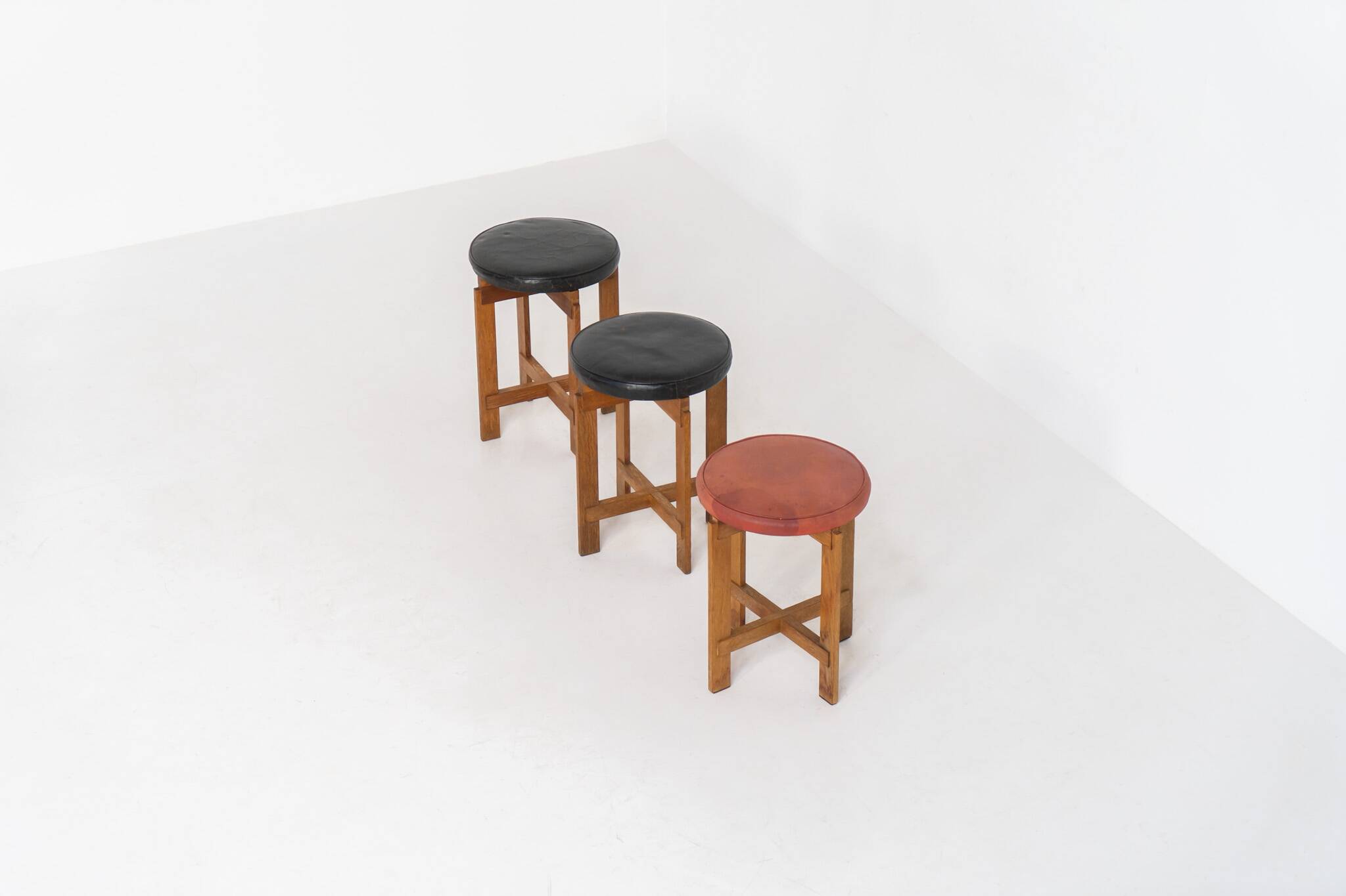 Very rare set of stools by Uno & Östen Kristiansson for Luxus Vittsjö