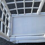White rattan shelf with braces