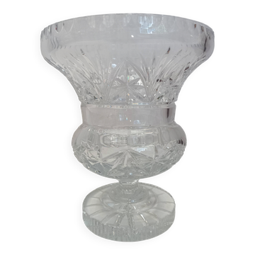 Grande coupe ancienne en cristal taille vase