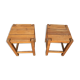 Pair Tabouret wears tripod plant solid wooden sofa tip 1950 Vintage furniture decoration
