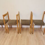Vintage Miroslav Navratil Dining Chairs: 1970s Czechoslovakia, Gray Fabric