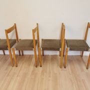 Vintage Miroslav Navratil Dining Chairs: 1970s Czechoslovakia, Gray Fabric
