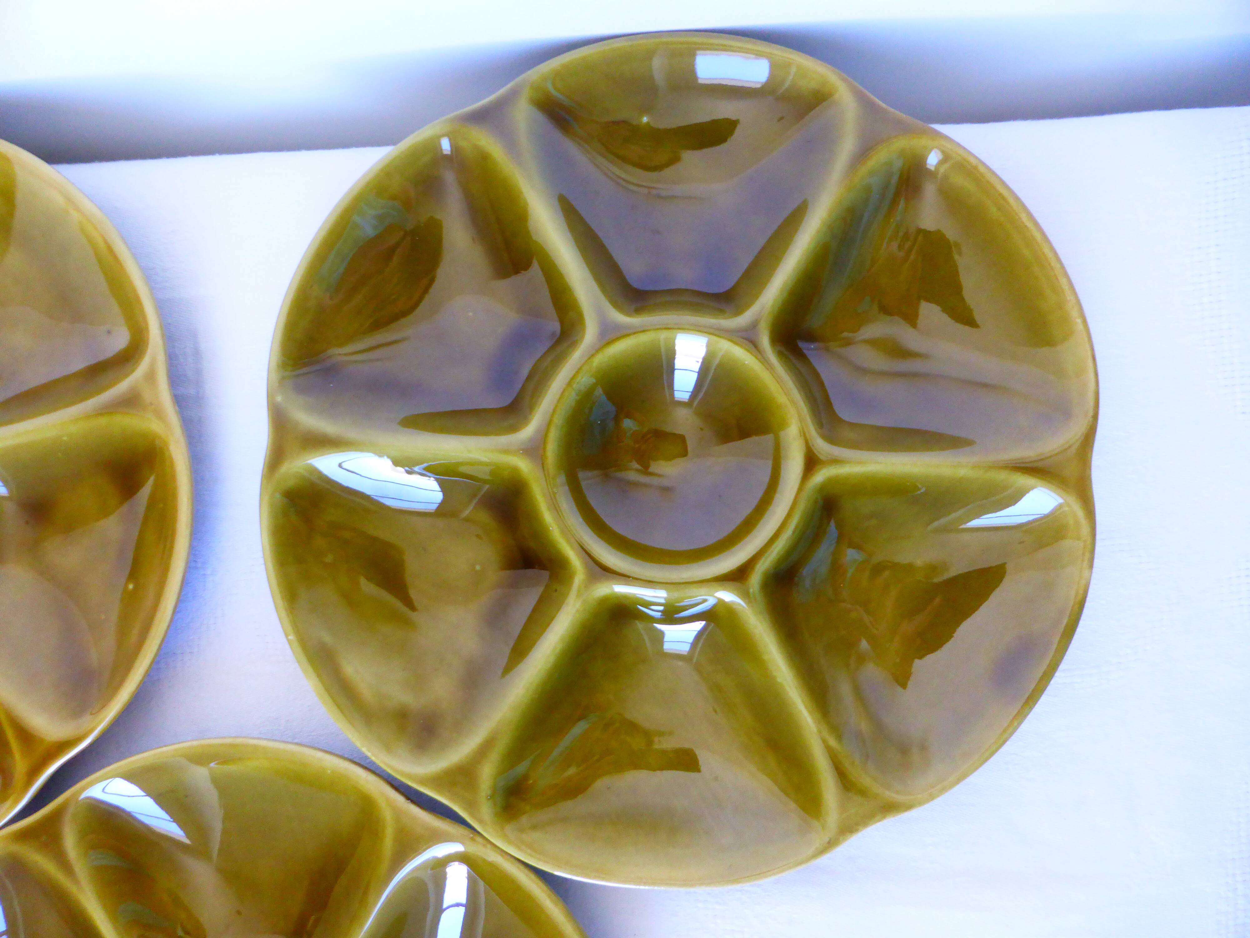 3 vintage oyster plates from Gien in porcelain 2106173