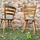 Pair of Scandinavian chairs or vintage wooden bistro