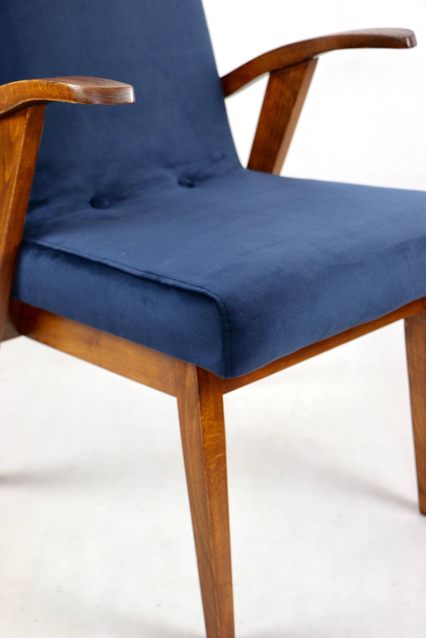 Vintage armchair 300-123, design by M. Puchała navy blue - set of 2 pieces
