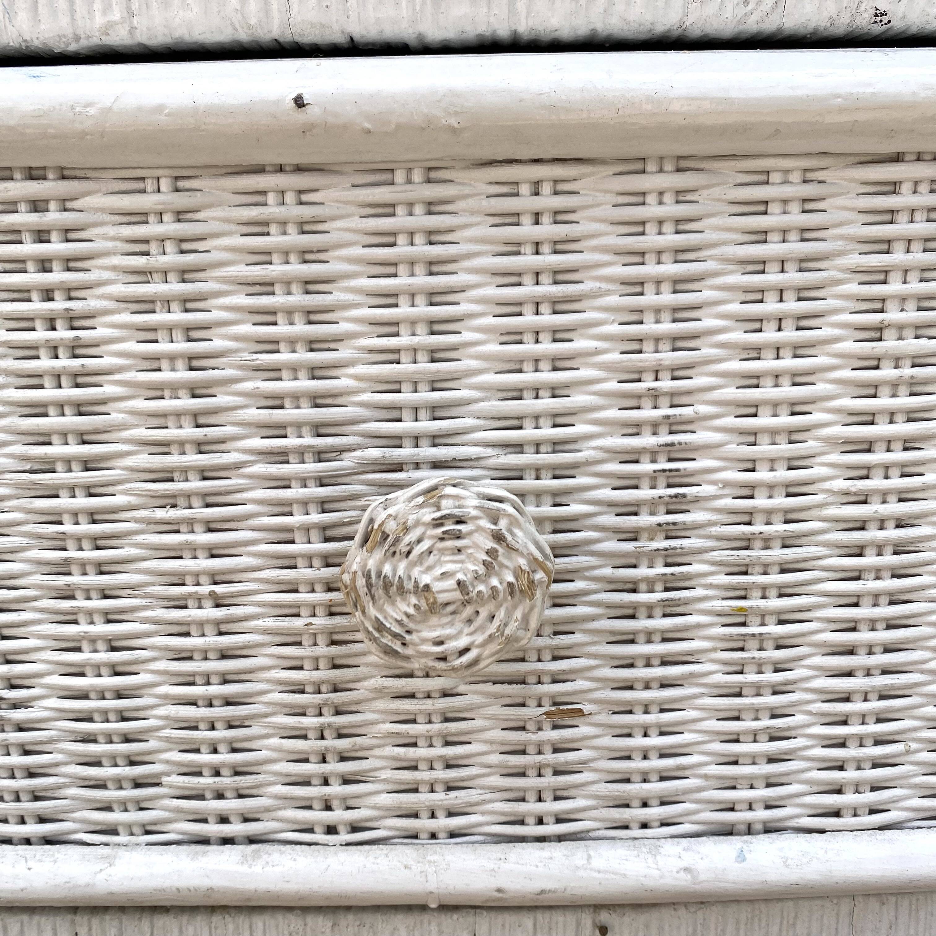 80s rattan chest of drawers