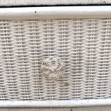 80s rattan chest of drawers