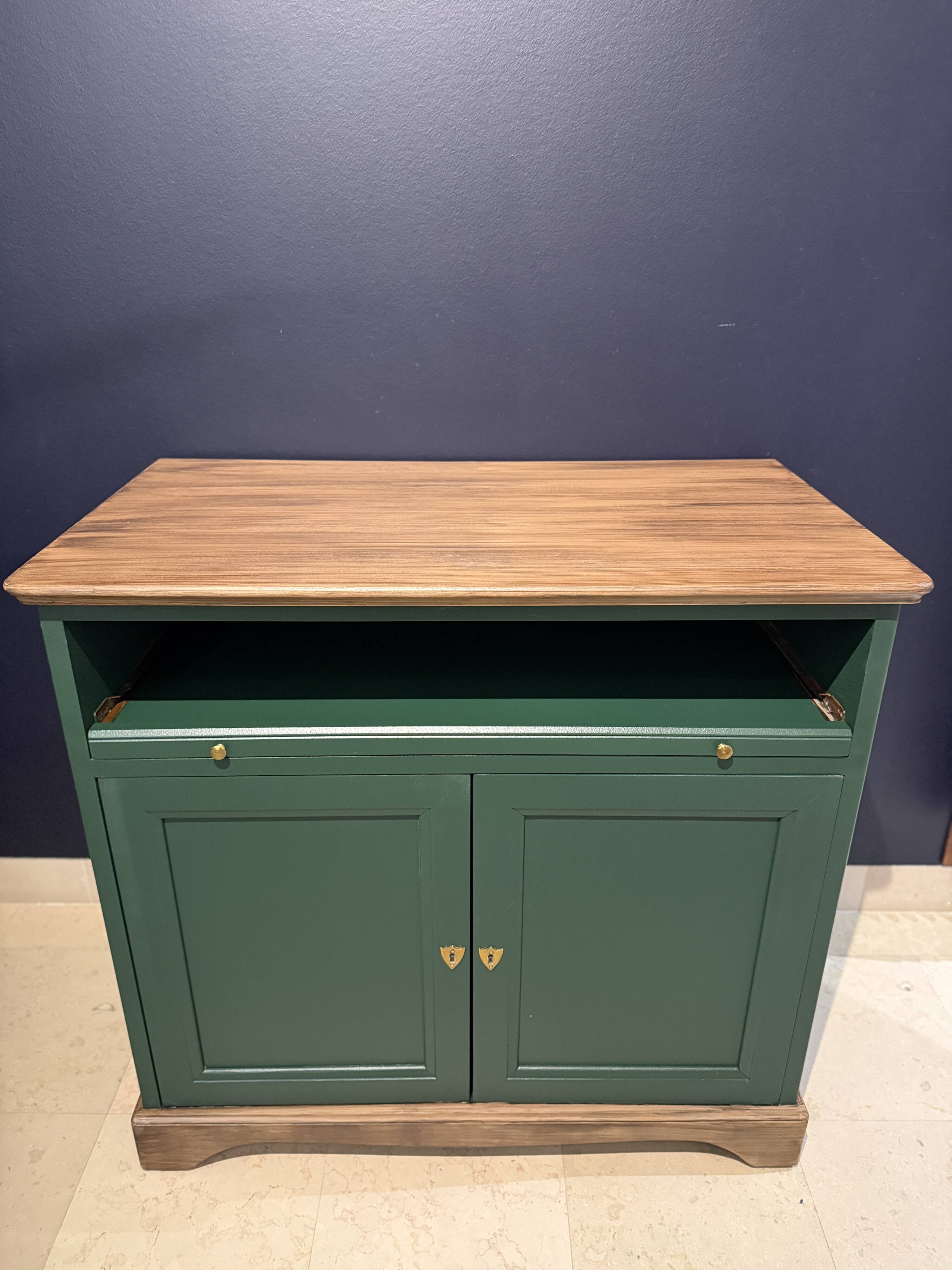 Buffet vintage rénové - Collection Émeraude boisée