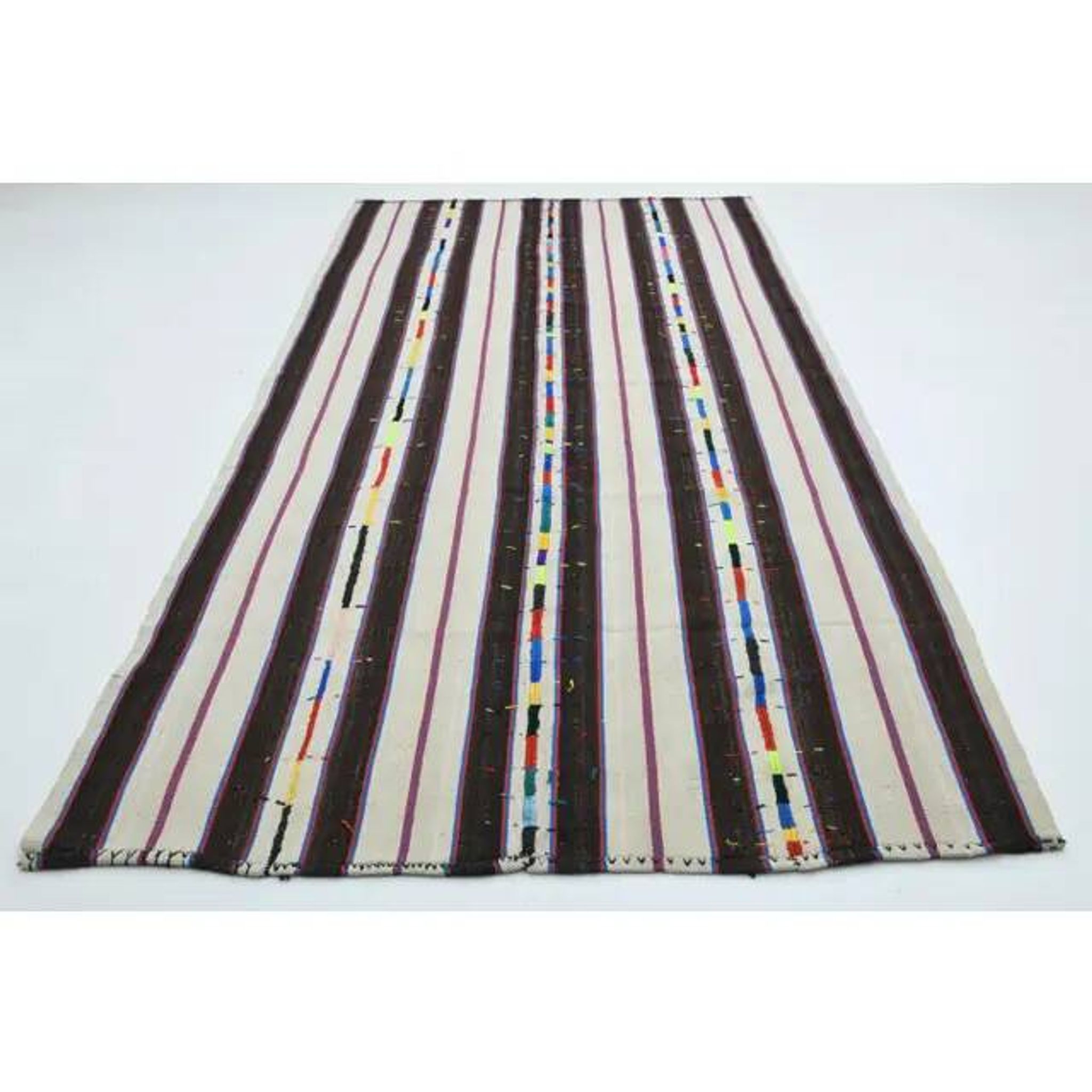 1970s Vintage Turkish Oushak Handmade Wool Cotton Beige Runner Rug 178x326
