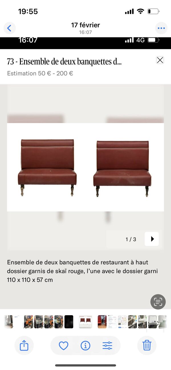 Banquette de type restaurant en Skaï Bordeaux