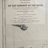 Old nautical chart - From Cap Camarat to Cap Roux via St Tropez St Raphael Ste Maxime