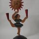 Vintage candelabra candlestick old candle holder in hand-painted metal Netherlands sun dancer