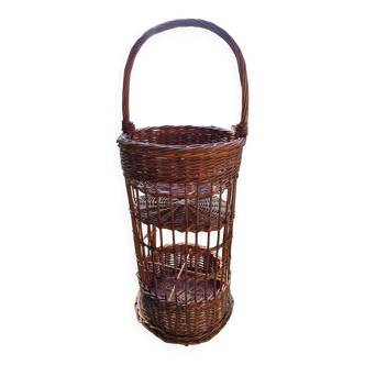 Rattan basket & bottle holder