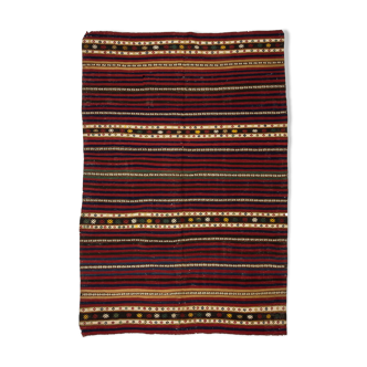 Colorful vintage antique handmade turkish kilim rug carpet 6.8x4.7 feet 208x142 cm