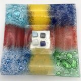 Murano art glass pocket tray, color blocks